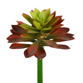 Vickerman 10" Artificial Red and Green Succulent Stem Pack of 2