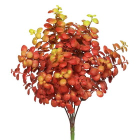 Vickerman 12" Artificial Red Leaf Bush Set of 3