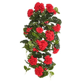 Vickerman 29" Geranium Hanging Bush