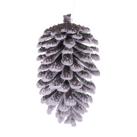 Vickerman FNT221305 5" Snowy Glitter Pinecone Ornament 4/Bag