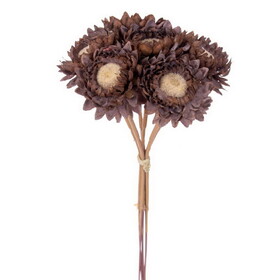 Vickerman FNT236427 7" Dark Brown Daisy Stem 6/Bag. Perfect addition to any decorating project.
