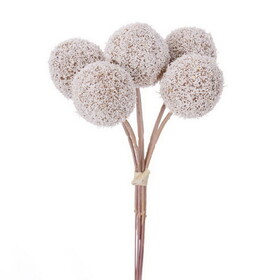 Vickerman FNT236872 7" White Billy Buttons Stem 6/Bag. Perfect addition to any decorating project.