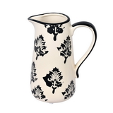 Vickerman White/Black Leaf Print Ceramic Jar