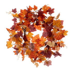 Vickerman FQ220716 16" Ornge Fall Maple Leaf Cndle Rng Wrth