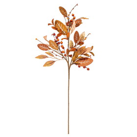 Vickerman FQ221322 22" Lt Brown Fall Berry/Wood Leaf Wreath