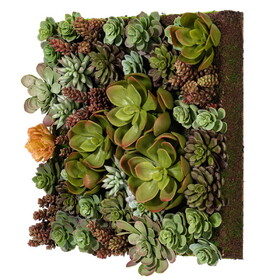 Vickerman 16.5" Artificial Multi-Colored Succulent Wall Arrangement.