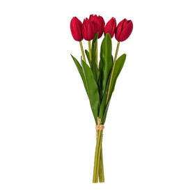 Vickerman FXT248703 16"H Red Tulip Bundle Of 5 2/Bag
