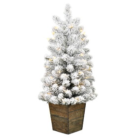 Vickerman 3'x18" Flocked Gifford Slim Potted 97Tip
