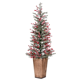Vickerman 4.5'x20" Frosted Berry Potted 612Tips
