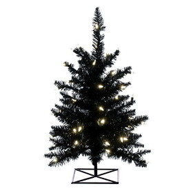 Vickerman K161721LED 2' X 20" Black Artificial Christmas Tree With 50 Warm White Led Lights.