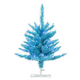 Vickerman K164221LED 2' X 20" Sky Blue Artificial Christmas Tree With 50 Sky Blue Led Lights.