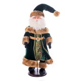 Vickerman Green Velvet Santa Doll with Stand