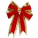 Vickerman Red Structured Bow Gold Trim