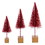 Vickerman LS221303 8"-10"-12" Red Bottle Brush Tree Set/3