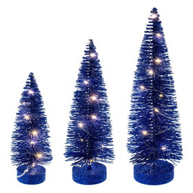 Vickerman LS240102WWBO 8"-10"-12" Blue Bottle Brush Clear Light
