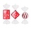 Vickerman M152603 8" Red-White Candy Glitter 3/Box