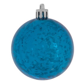 Vickerman M166312D 4" Turquoise Shiny Mercury Ball Ornament, 6 Per Bag