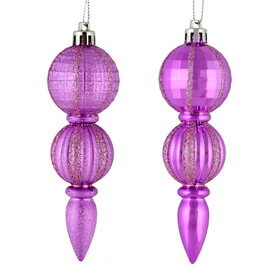 Vickerman 5" Glitter Finial Asst 6/Box