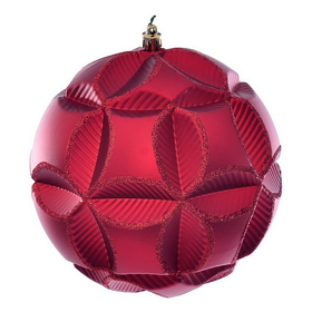 Vickerman 6" Matte Clover Ball Ornament 2/Bg