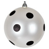 Vickerman 8" Candy Ball Black Dots 1/Bag