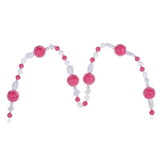 Vickerman MC254603 6' Red Icy Sugar Candy Garland. This gum drop ornament garland,adorned with tiny clear beads,gleams with a glossy,ice-like finish