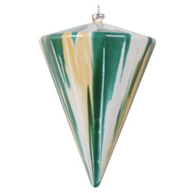 Vickerman 6" Emerald/Gold/White Cone Orn 3/Bag