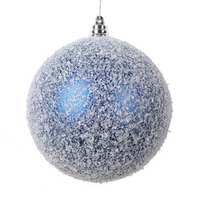 Vickerman MT220102 4" Blue Matte Snow Ornament 4/bag
