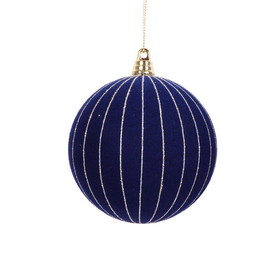 Vickerman MT229131 4" Midnight Blue Round Ornament 3/Bag