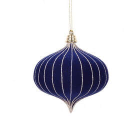 Vickerman MT229531 4" Midnight Blue Onion Ornament 3/Bag
