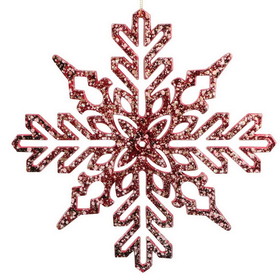 Vickerman 9" Red Shiny Snowflake Ornament 2/Bag