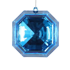 Vickerman 6" Blue Square Jewel Glitter Orn 2/Bag