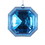 Vickerman MT232802 6" Blue Square Jewel Glitter Orn 2/Bag