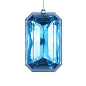 Vickerman 8" Blue Rectangle Jewel Glitter Orn 2/Bg