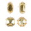 Vickerman MT233208 4-5" Gold Jewel Glitter Orn Assort 4/Bag