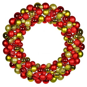 Vickerman 24" Red-Lime Asst Ornament Wreath