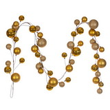 Vickerman N222708 10' Gold Matte/Shiny Branch Ball Garland