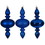 Vickerman N230502D 8.2" Blue Swirl Finial Orn 3/Asst