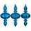 Vickerman N230502D 8.2" Blue Swirl Finial Orn 3/Asst