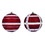 Vickerman N231803D 6" Red Ball Orn Black/White Glitt 4/Asst