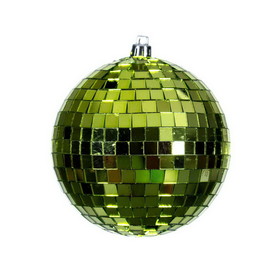 Vickerman 4.75" Lime Mirror Ball Ornament 4/Bag