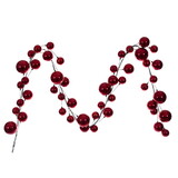 Vickerman N251303 10' Red Ball Branch Garland.It features ornaments in shiny finish.Green spine with a loop hanger.
