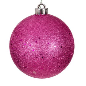 Vickerman N591559DQ 6" Hot Pink Sequin Ball Drilled 4/Bag