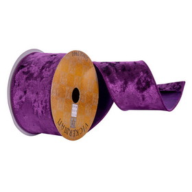 Vickerman Q220530 2.5"x10yd Midnight Purple Velvet Ribbon