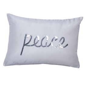 Vickerman Decorative 14" x 20" Sequin Peace Pillow
