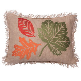 Vickerman Decorative 14" x 20" Harvest Leaves Pillow