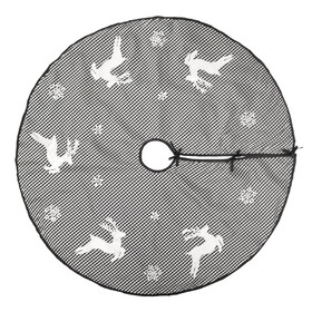 Vickerman 48" White/Black Check Reindeer Christmas Tree skirt