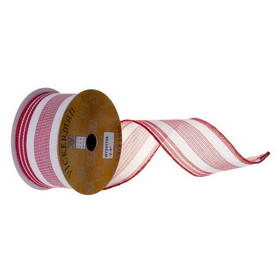 Vickerman 2.5"X10Y Red/White Candy Stripe Ribbon