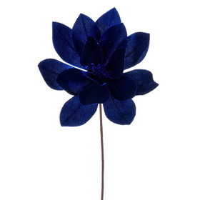 Vickerman RG223302 22" Blue Velvet Sheen Glit Poinsettia 4B