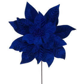 Vickerman 21.5" Blue Poinsettia 18" Flower 2/Bag