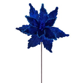 Vickerman 21.5" Blue Poinsettia 12" Flower 6/Bag